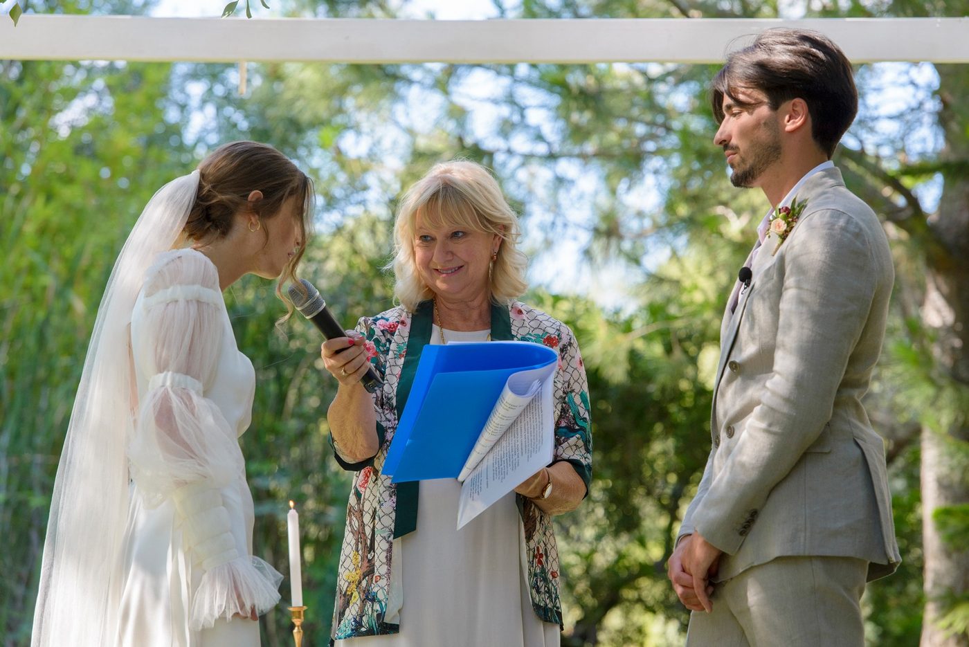 Karen leading a ceremony